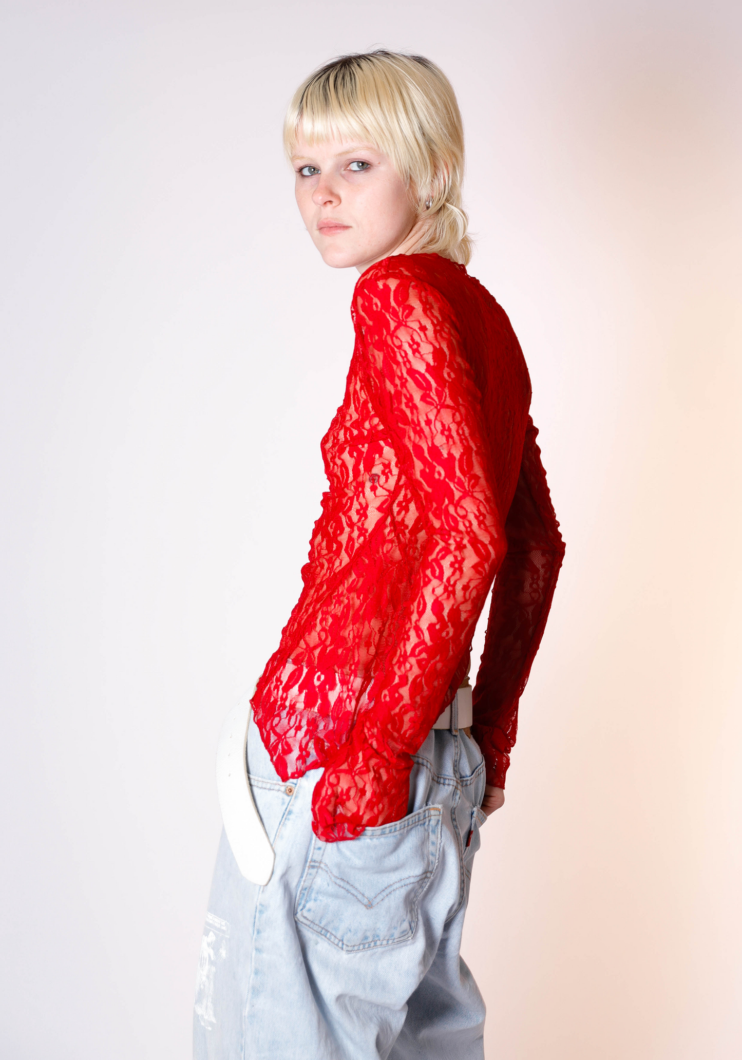 Demeter Long Sleeve Top in Cherry Lace