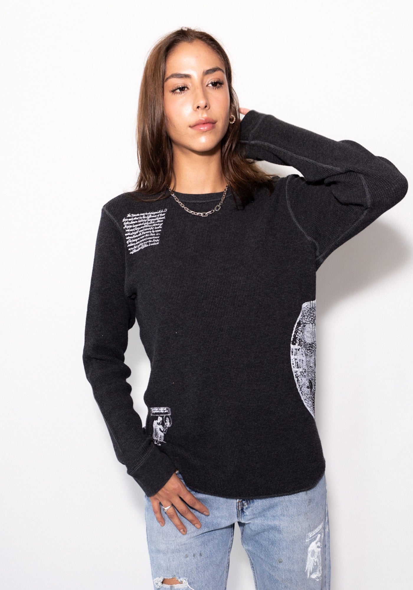 York Dark Gray Waffle Knit