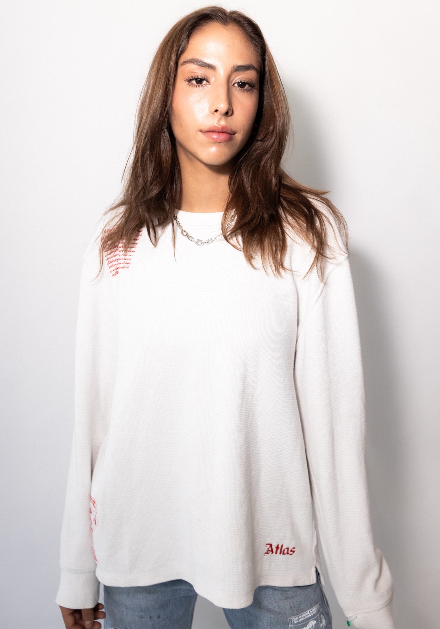 York White Waffle Knit