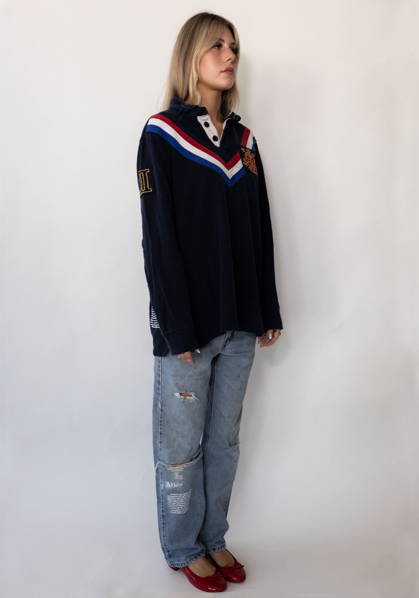 Navy Ralph Lauren Snow Polo Challenge Cup Rugby Shirt