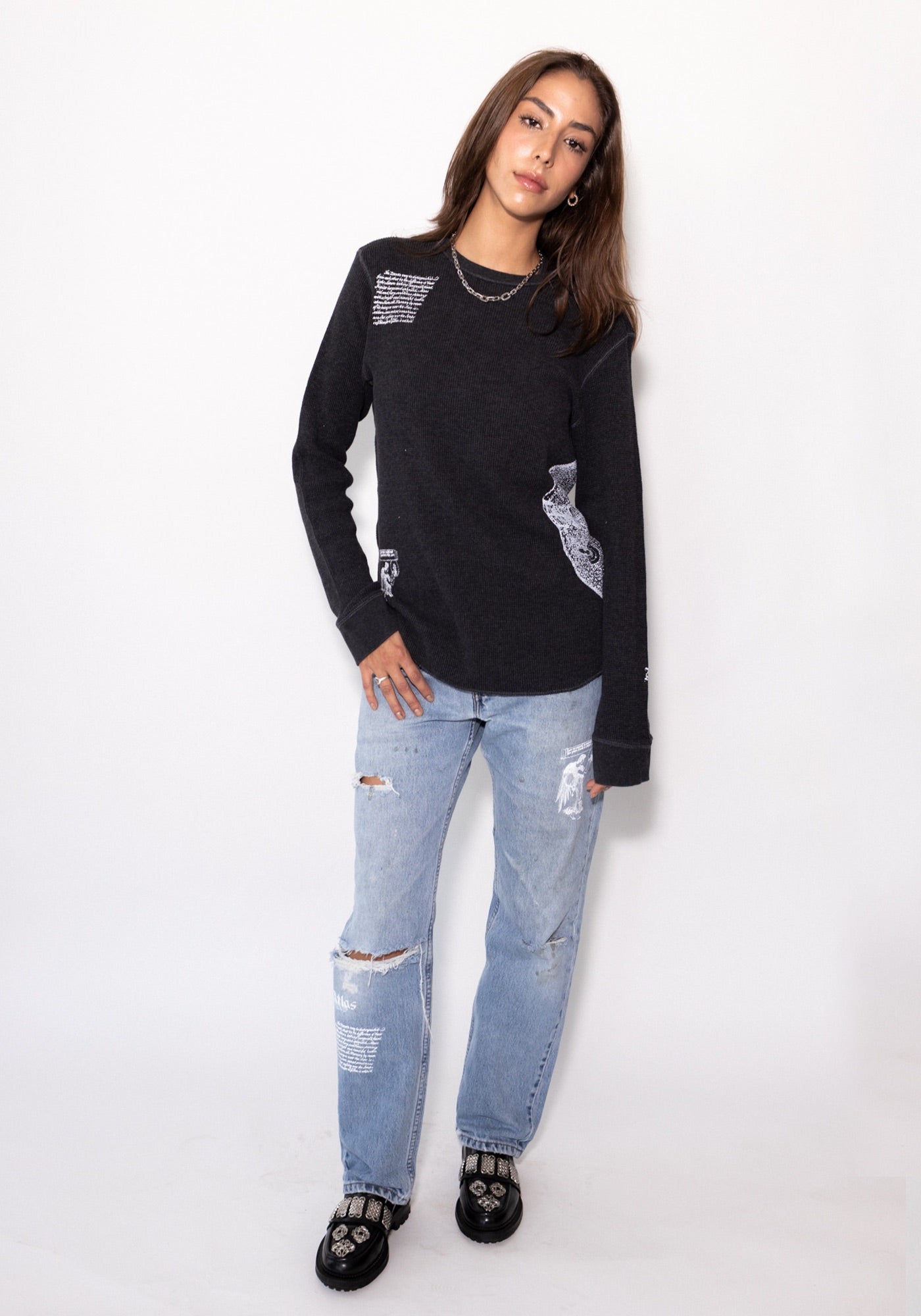 York Dark Gray Waffle Knit