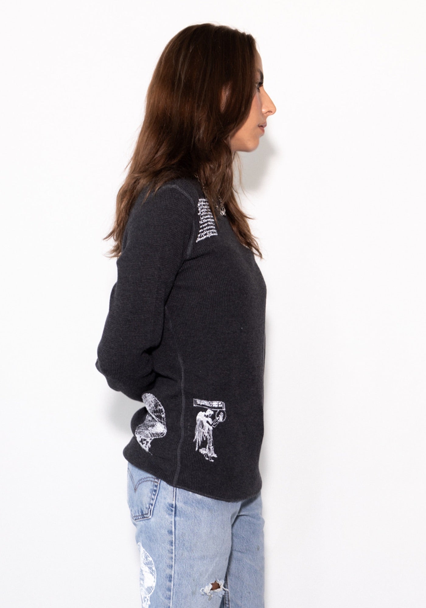 York Dark Gray Waffle Knit