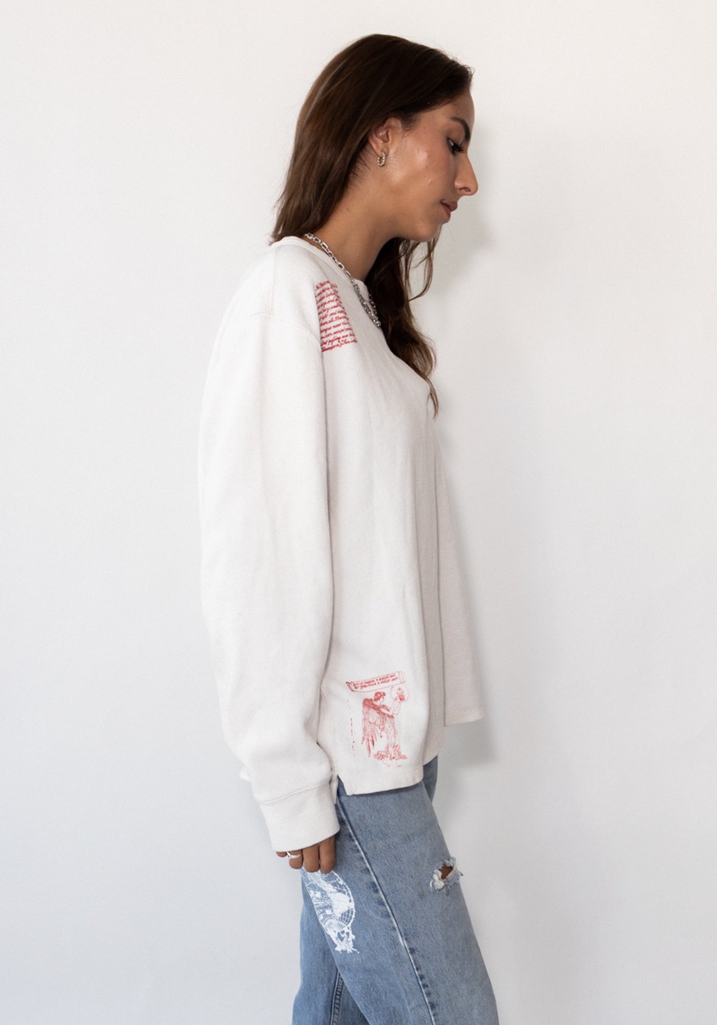 York White Waffle Knit