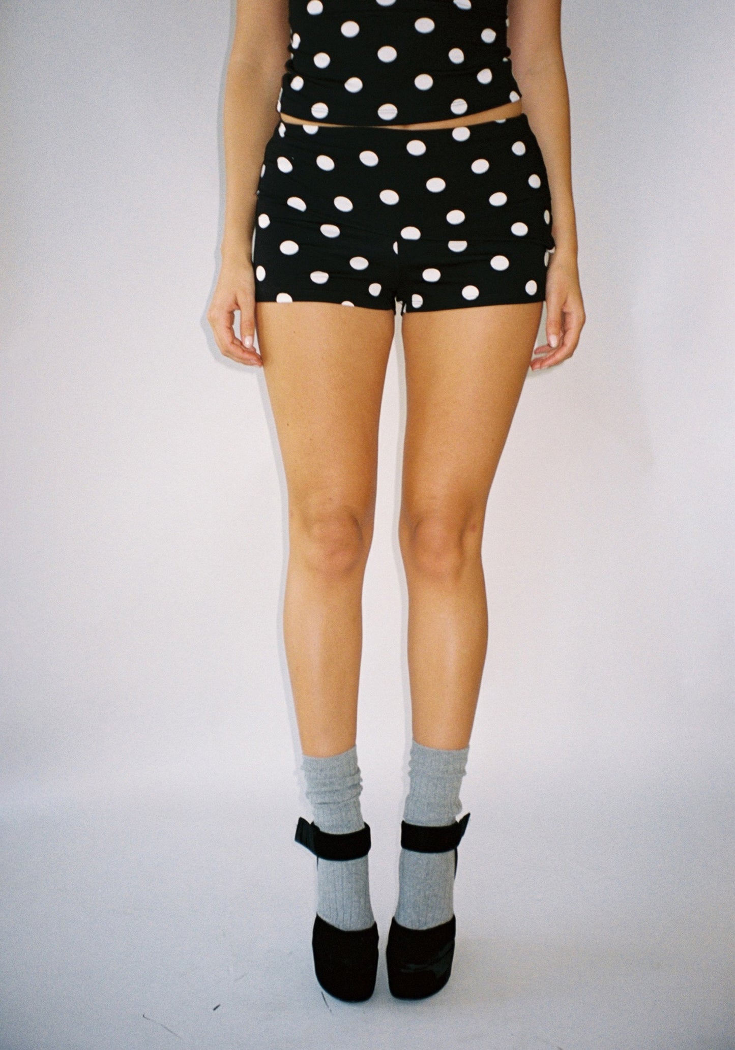 Thalia Shorts in Black Polka Dot