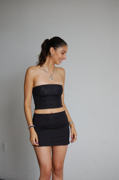 Black Rowena Mini Skirt