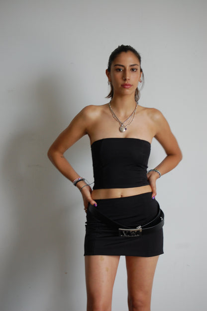 Black Rowena Mini Skirt