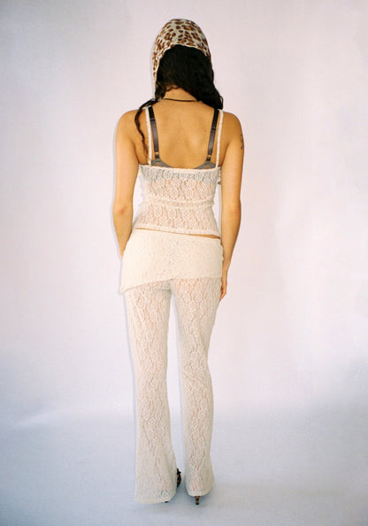 Thalia Pants in Sandstone Lace