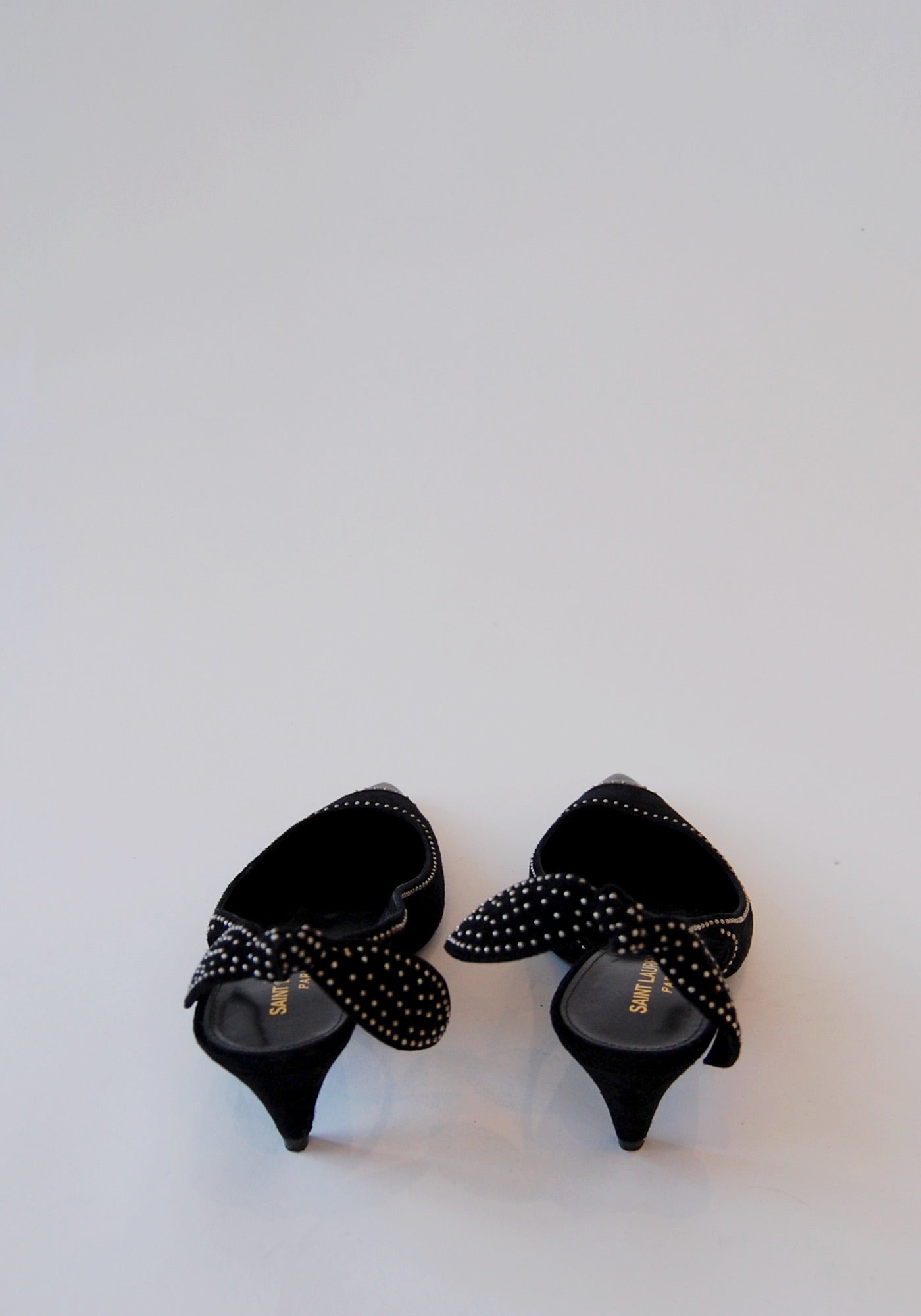 YSL Black Kitten Heel Sling Backs | Size: 37