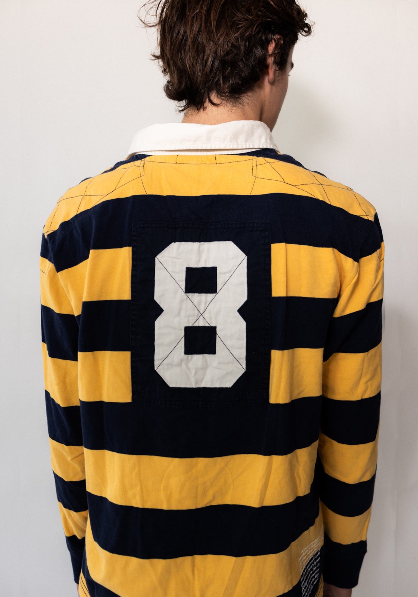 Yellow Striped #8 Rugby Shirt
