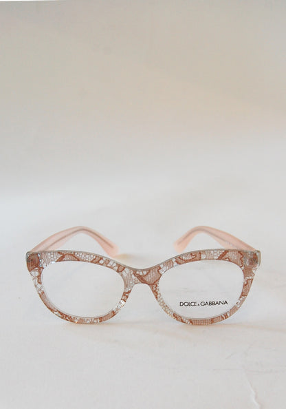 Dolce and Gabbana Pink Sicilian Lace Glasses