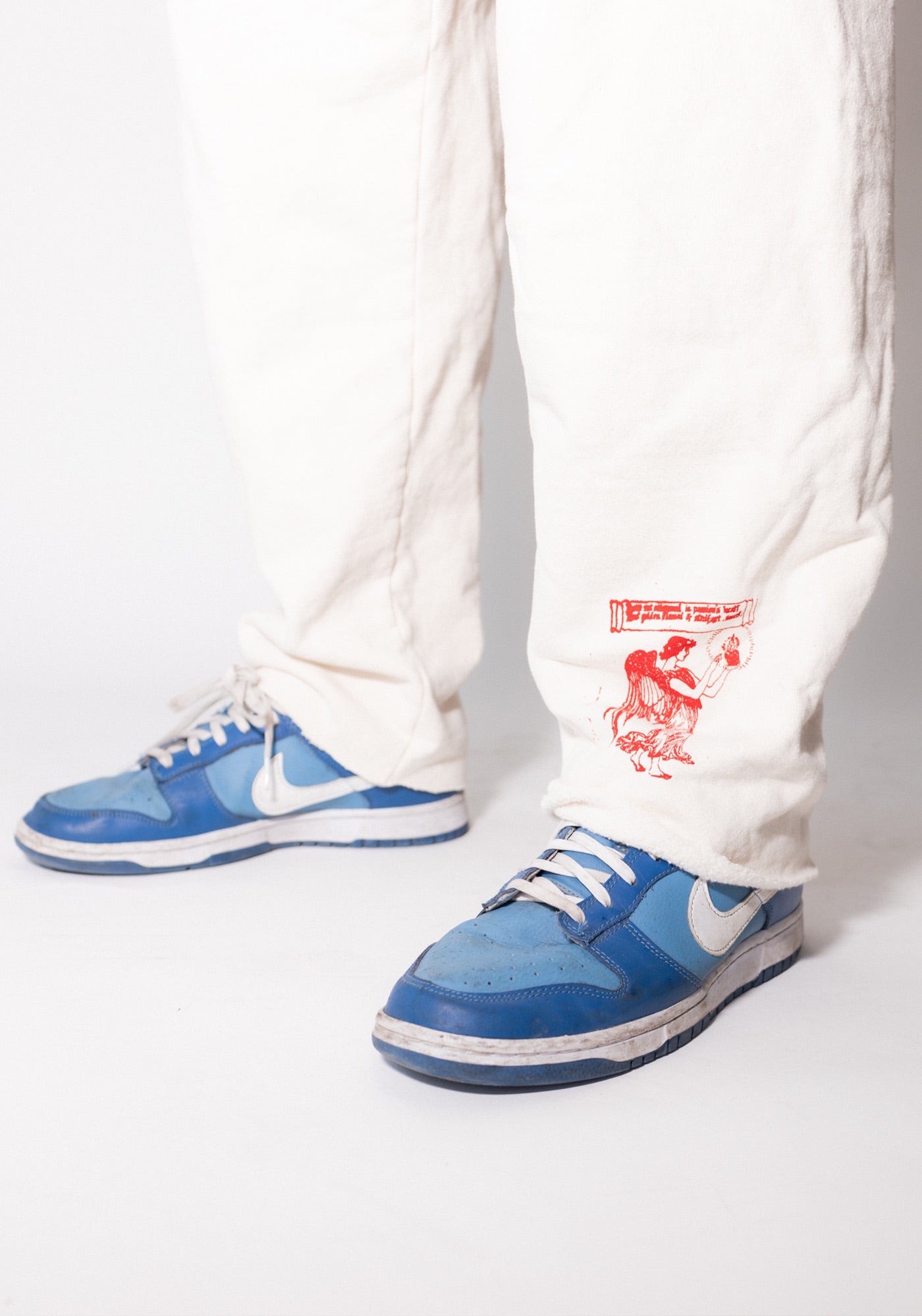 Cream Recycled Cotton Cut Sweatpants