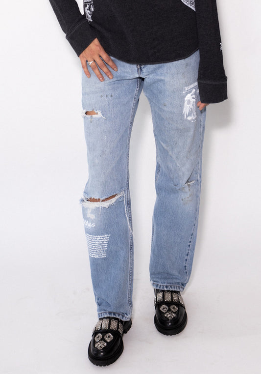 Jamestown Distressed Straight Leg Jeans