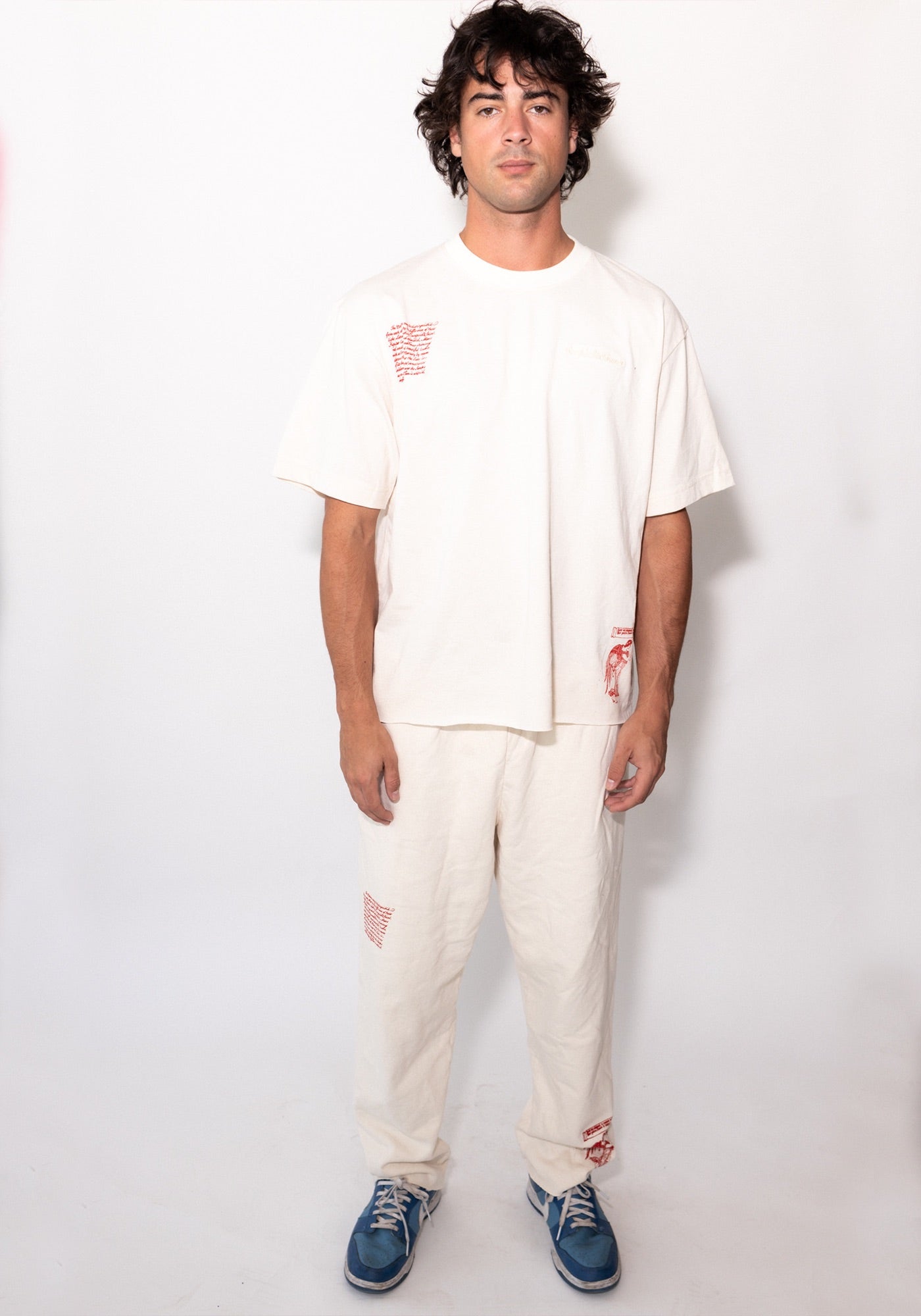 Cream Recycled Cotton Cut Boxy Tee