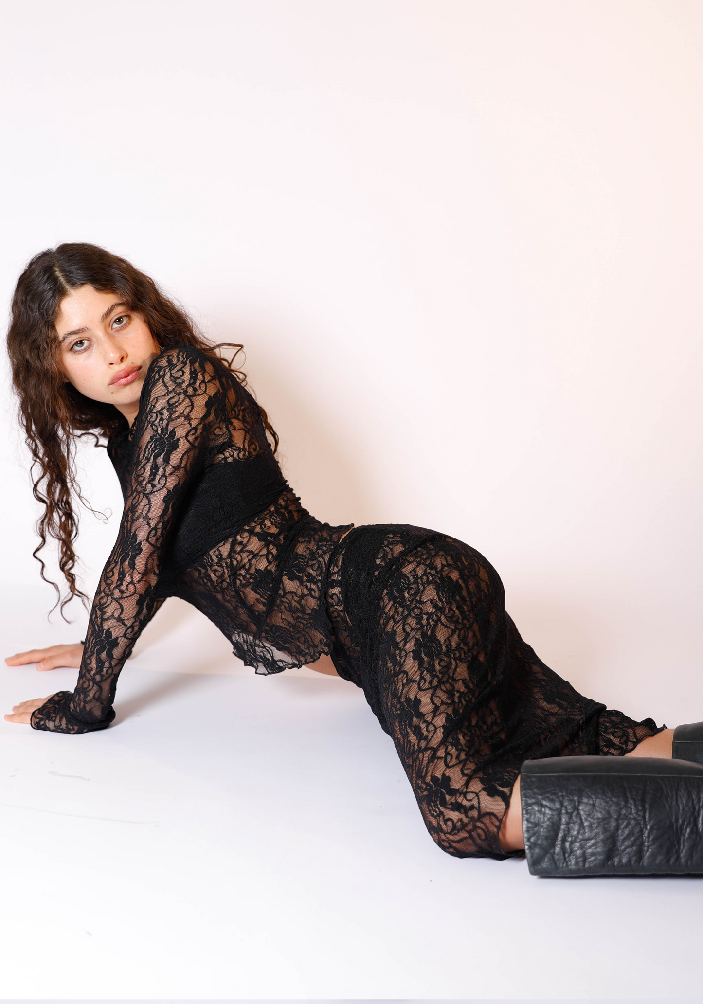 Demeter Long Sleeve Top in Midnight Lace