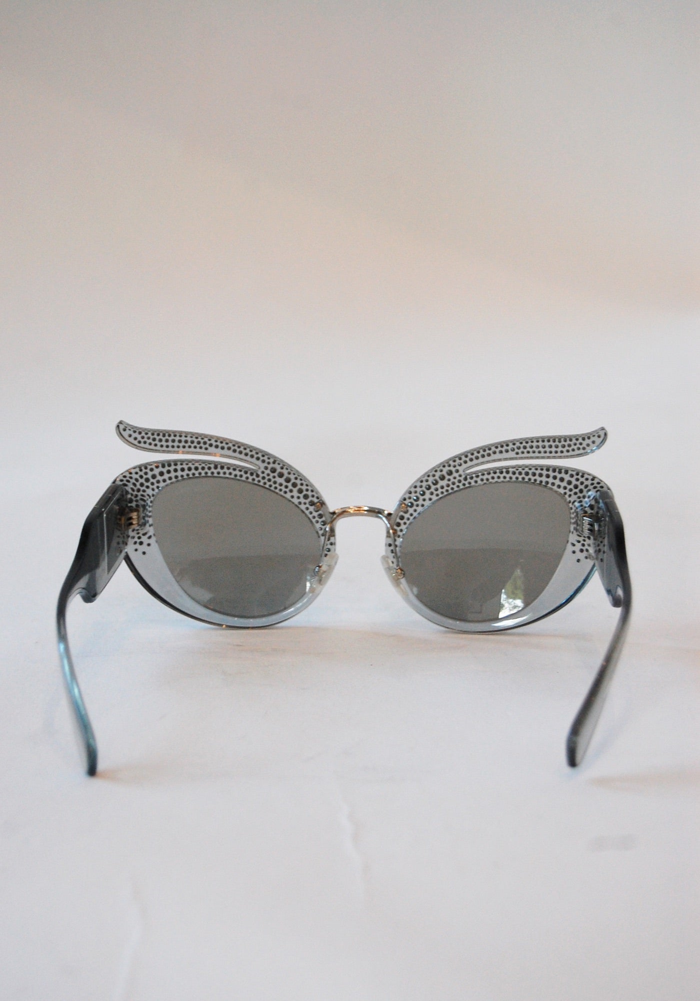Miu Miu Silver Rhinestone Sunglasses