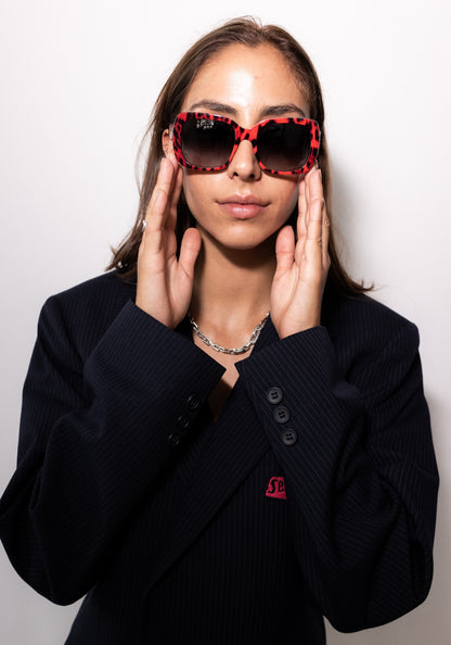 Dolce and Gabbana Red Animal Print Sunglasses