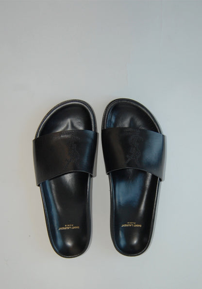 YSL Black Slides | Size: 40